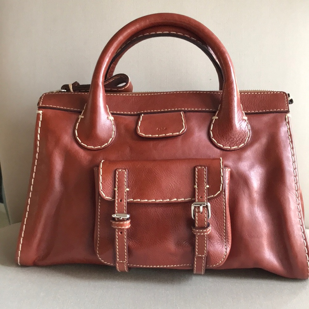 Chloe Leather Edith Satchel; Sepia Brown
